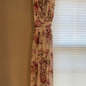 Solemio white floral maxi dress